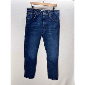 Wrangler Straight Fit Jeans Mens 34x32 Blue Stretch Denim 10MGW75DR 3239